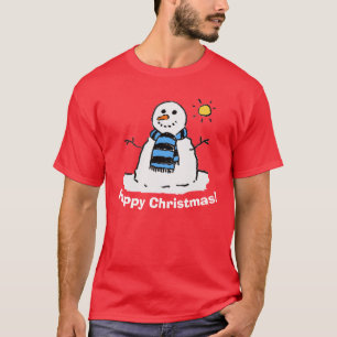 Kerstsneeuwman met Prettig Kerstfeest T-shirt