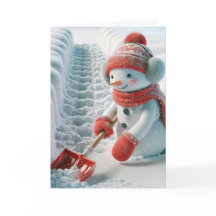 Kerstsneeuwman met rode schop