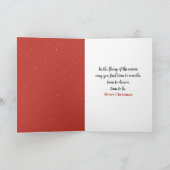 Kerstsneeuwman met rode schop feestdagen kaart (Binnen)