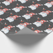 Kerstsneeuwman met vogel cadeaupapier (Hoek)