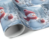 Kerstsneeuwman met warme chocolademelk cadeaupapier (Rol Hoek)