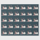 Kerstsneeuwman met wijncadeau Xmas Drink Cadeaupapier (Vlak)