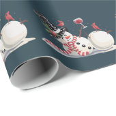 Kerstsneeuwman met wijncadeau Xmas Drink Cadeaupapier (Rol Hoek)