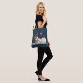 Kerstsneeuwman met wijncadeau Xmas Drink Tote Bag (Op model)