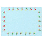 Kerstsneeuwman op lichtblauw tafelkleed (Voorkant (Horizontaal))