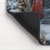 Kerstsneeuwman op ski's muismat (Hoek)