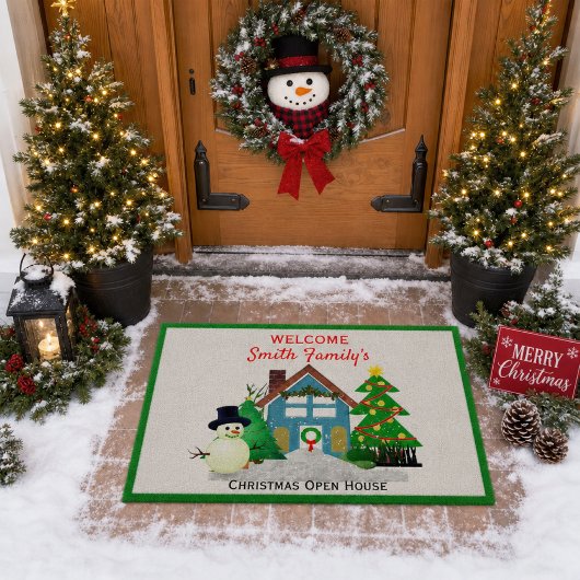 Kerstsneeuwman Open Huis Welkom Deurmat