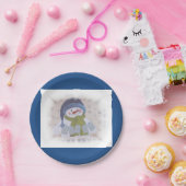 Kerstsneeuwman Papieren Bordje (Feest)