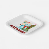 Kerstsneeuwman Papieren Bordje (Gebogen)