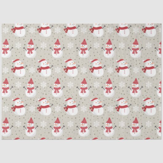 Kerstsneeuwman Patronen Ontwerp 6 Tissuepapier (Voorkant)