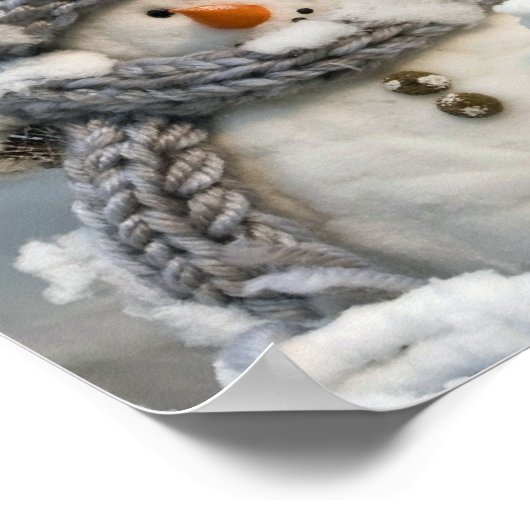 Kerstsneeuwman Poster (Hoek)