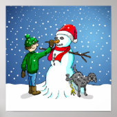 Kerstsneeuwman Poster (Voorkant)
