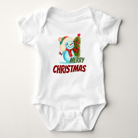 Kerstsneeuwman Romper (Voorkant)