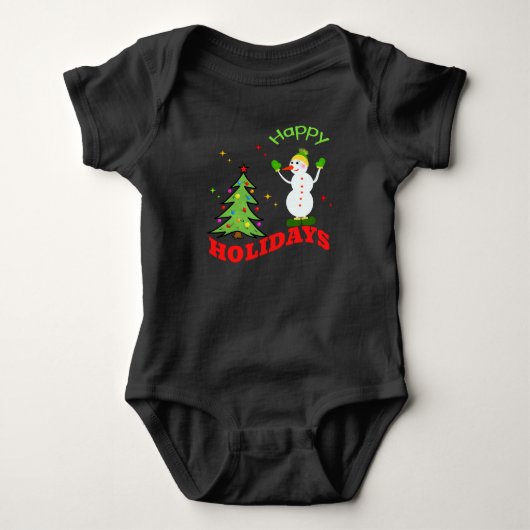 Kerstsneeuwman Romper (Voorkant)