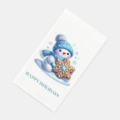 Kerstsneeuwman servet (Hoek)