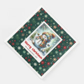 Kerstsneeuwman Servetten Bewerkbaar Aangepast  (Hoek)