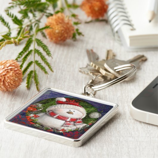Kerstsneeuwman Sleutelhanger (Zijkant)