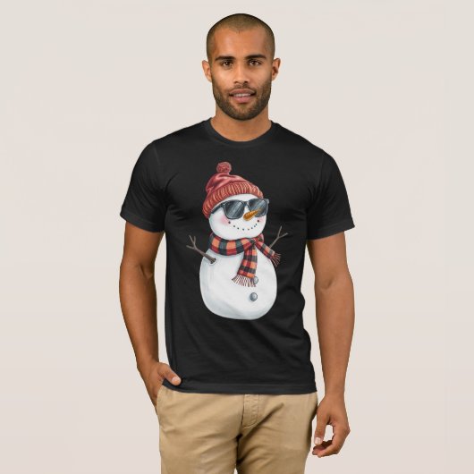 Kerstsneeuwman T-shirt (Voorkant volledig)