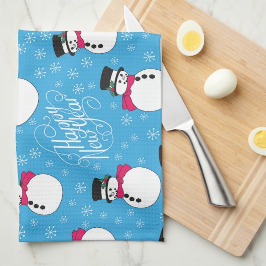 Kerstsneeuwman Theedoek (Quarter Fold)