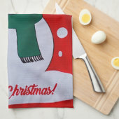 Kerstsneeuwman Theedoek (Quarter Fold)