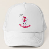Kerstsneeuwman Trucker Pet (Voorkant)