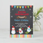 Kerstsneeuwman Uitnodiging (Staand voorkant)