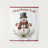 Kerstsneeuwman Vakantiefeest  Wandkleed (Voorkant)