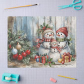 Kerstsneeuwman Vintage Waterverf Decoupage Tissuepapier (Craft)