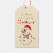 Kerstsneeuwman vol magie cadeaulabel (Voorkant)