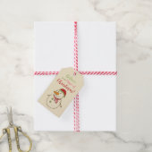 Kerstsneeuwman vol magie cadeaulabel (Met Touw)