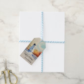 Kerstsneeuwman Winterlandschap Cadeaulabel (Met Touw)
