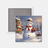 Kerstsneeuwmanmagneet Magneet (Voorkant / Achterkant)