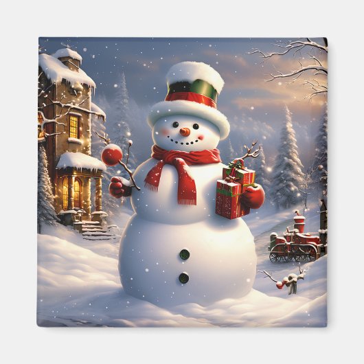 Kerstsneeuwmanmagneet Magneet (Voorkant)