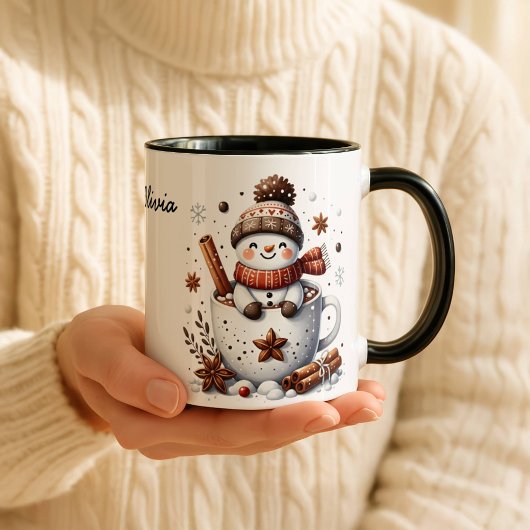 Kerstsneeuwmanmok, Warme Cacaofestieve Winter Ar Mok