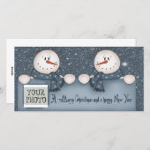 Kerstsneeuwmannen Feestdagenkaart (Voorkant / Achterkant)