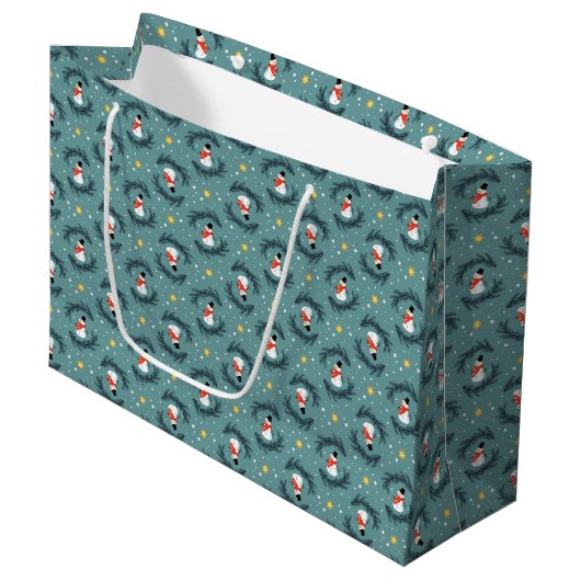 Kerstsneeuwmannen Grote Cadeautas (Voorkant Gekanteld)