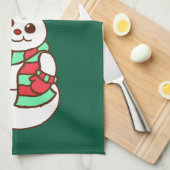 Kerstsneeuwmannen Keukenhanddoek (Quarter Fold)