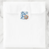Kerstsneeuwmanstickers  ronde sticker (Tas)