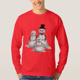 Kerstsneeuwnaars mannen t-shirt voor feestdag