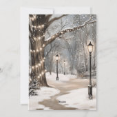 Kerstsneeuwnacht Feestdagenkaart (Achterkant)