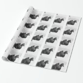 Kerstsneeuwpaarden Equine Rustic Xmas Holiday Cadeaupapier (Uitgerold)