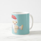 Kerstsneeuwpop met een rode kersthat koffiemok (Voorkant rechts)