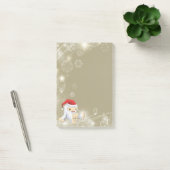 Kerstsneeuwpop met een rode kersthat post-it® notes (Kantoor)