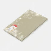 Kerstsneeuwpop met een rode kersthat post-it® notes (Schuin)