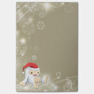 Kerstsneeuwpop met een rode kersthat post-it® notes