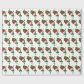 Kerstsneeuwpop met sneeuwvlokken cadeaupapier (Vlak)