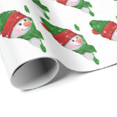 Kerstsneeuwpop met sneeuwvlokken cadeaupapier (Rol Hoek)