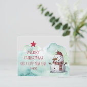 KERSTSNEEUWPOP VERLANGPOST KAART (Staand voorkant)