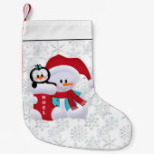 Kerstsneeuwpopening met witte sneeuwvlok kleine kerstsok (Voorkant)