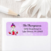 Kerstsneeuwpoppen, achtergrond etiket (Insitu)